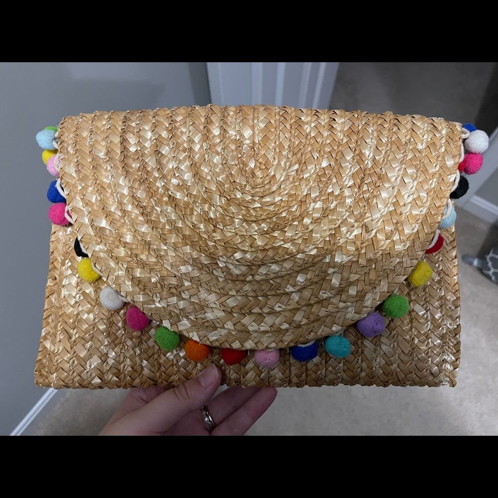 Rainbow straw clutch